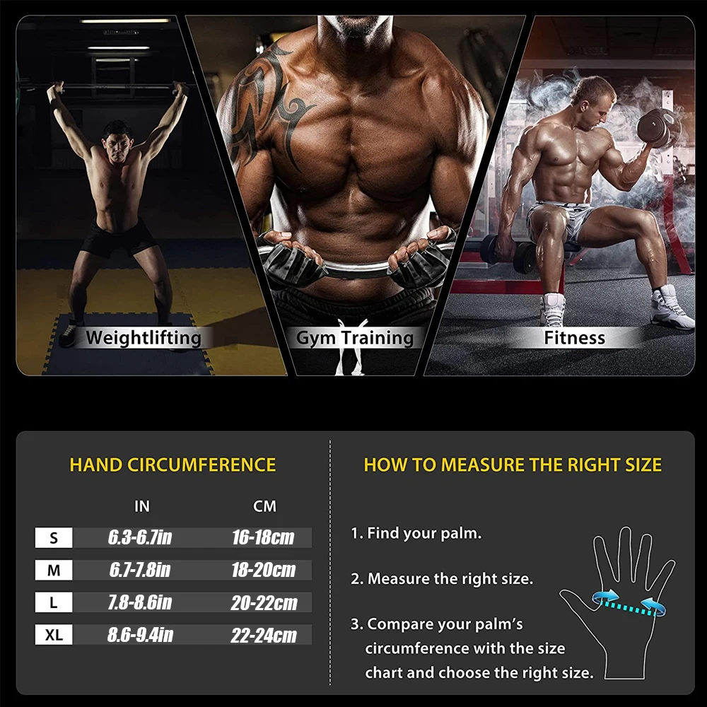 1 คู่ Half Finger GYM Fitness  - Crossfit Workout With Equipment บทวิจารณ์และราคา